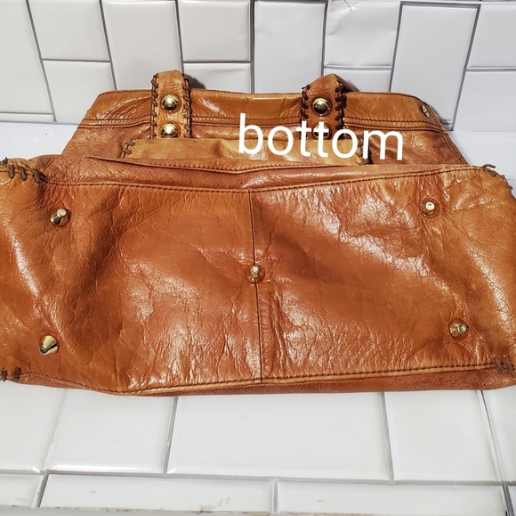 STEVEN BY STEVE MADDEN Large Brown Distressed Cotton Canvas Purse with L… - Picture 2 of 12